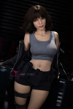 Eve 159cm TPE sex doll cool short brown hair bob cut style